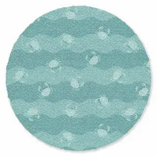 MuchoWow Fußmatte Rund Meer - Tiere - Blaue Krabbe - Blau, Rechteckig, Sauberlaufmatte, Fußabtreter, Türvorleger 120x120 cm blau 120 cm x 120 cm