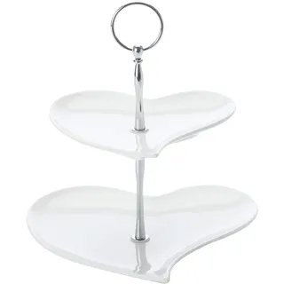 Maxwell & Williams JX57915 Amore Etagere, Servierständer, Servierplatte, 2-stöckig, in Geschenkbox, Porzellan / Metall