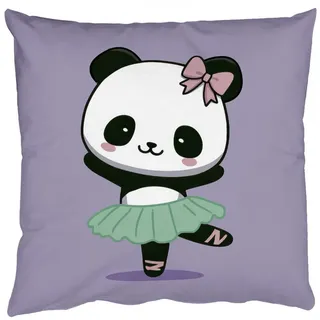 MuchoWow Dekokissen Panda - Lila - Verschnörkelt - Kawaii, Zierkissen mit Füllung und Bezug, Sofakissen, 45x45 cm lila Quadratisch | 45 cm x 15 cm x 45 cm