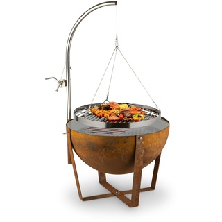 Fire Globe Feuerschale mit Grill Ø60cm Stahl Rost