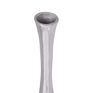 FineBuy Bodenvase 100 cm Aluminium Silber, Blumenvase Groß
