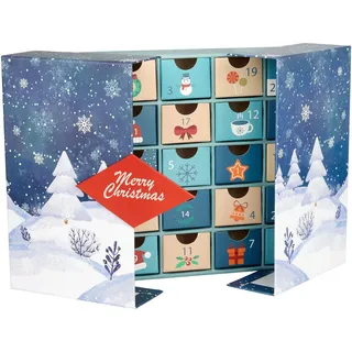 Brubaker Adventskalender zum Befüllen 2026 DIY Blau/Weiß/Rot 27 cm