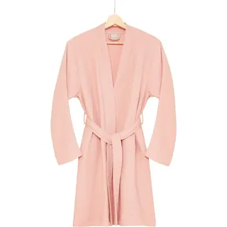 Egeria Morgenmantel Harmony Kimono, Baumwolle, Kimono-Kragen, Gürtel, Mussselinstoff rosa L/XL