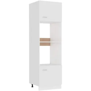 ZEYUAN Mikrowellenumbauschrank Weiß 60x57x207 cm Holzwerkstoff, Küchenschrank, Hochschrank Küche, Backofen Schrank, Kitchen Cabinet, Mikrowelle Schrank 802546