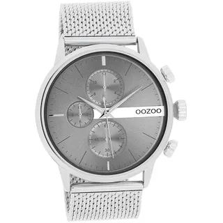 Oozoo Herren Armbanduhr Timepieces Analog Metall Mesh silber D2UOC11101