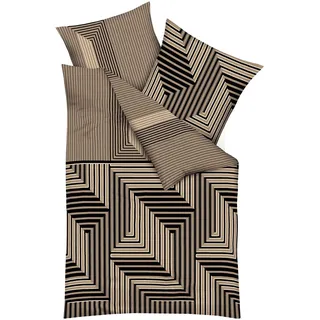 KAEPPEL Escape Grafisch Goldgelb/Schwarz 135 x 200 cm + 80 x 80 cm