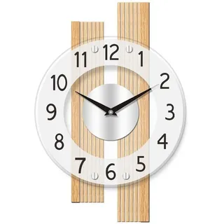 AMS Funkwanduhr F5874 (Quarz,Holz,Buche,Wohnzimmer,Esszimmer,Made in Germany,Büro,Flur) beige