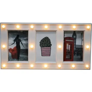 Weißer Zierrahmen mit LED-Hintergrundbeleuchtung, 40 x 20 cm