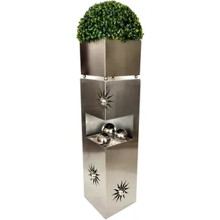 Garden Pleasure Pflanzsäule Sonne 28 x 28 x 102 cm silber