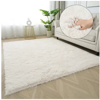 OTTO home Hochflor-Teppich Leava, besonders weich und kuschelig, leichter Glanz, rechteckig, Höhe: 37 mm, uni, Mikrofaser Teppiche, Plüsch, Wohnzimmer, Schlafzimmer, Esszimmer beige 180 cm x 230 cm x 37 mm