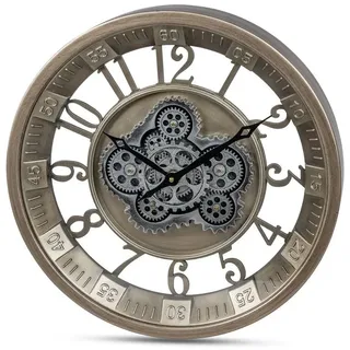 formano Wanduhr mit sichbar beweglichen Zahnrädern Modern 46 cm Metall Clock (Sichtbar bewegliche Zahnräder) bunt