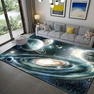 3D Galaxie Sternenhimmel Serie Wohnzimmer Teppich Cartoon Kind Spielteppich Weltraum Universum Planet Erde Matte Teenager Junge Mädchen Zimmer rutschfeste Flanell Teppiche (Grau,160x200 cm)