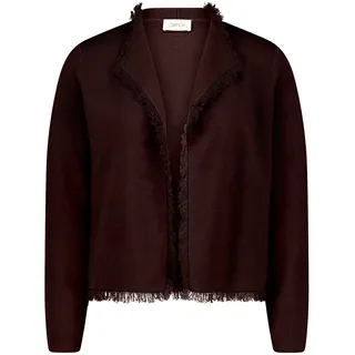 Cartoon Strickjacke Damen mit Fransen Dunkelbraun 38
