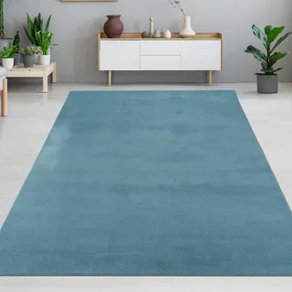 CARPETIA Weicher Teppich Türkis Waschbar Pflegeleicht 120x160 cm