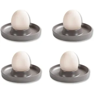 Kesper | Eierbecher, 4er Pack, Material: ø 10 x H 2 cm, Melamin, Maße: cm, Farbe: Grau | Der ideale Frühstücksbegleiter