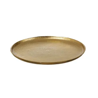 MARELIDA Dekoteller Dekotablett runder Kerzenteller Aluminium D: 20cm in gold | Gr.: onesize