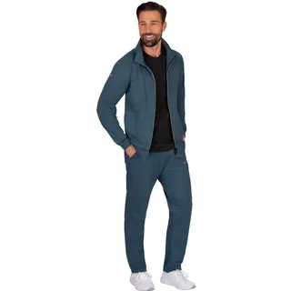 Jogginganzug TRIGEMA "TRIGEMA Freizeitanzug-Set" Gr. XL, blau (jeans, melange) Herren Sportanzüge Trainingsanzüge