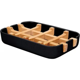 Seifenschale Aus Natürlichem Bambus, Seifenhalter Aus Holz Mit Herausnehmbarem Abtropfgitter, Langlebige Und Umweltfreundliche Seifenbox Aus Bambus Für Küche Und Bad – Schwarz