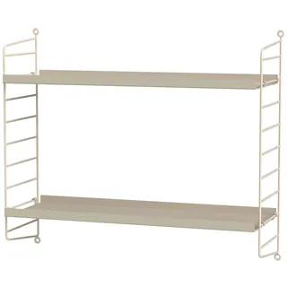 Wandregal mit zwei Metallböden Beige