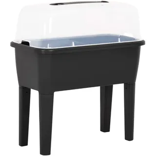 vidaXL Hochbeet 77 x 38,7 x 82 cm Schwarz