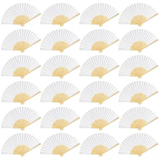 40 Stück Fächer Hochzeit Handfächer Hochzeitsdeko Fächer Weiß Handfächer Papierfächer Hochzeit Deko Faltfächer Fecher Damen Hochzeit Gäste für Sommer Party, Fotografie, Wand Dekoration