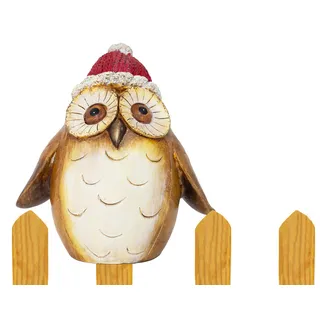 B2S BACK2SEASON Zaunfigur Eule Zaunhocker Zaundeko wetterfest frostfest H=14,5 cm (Motiv Eule)
