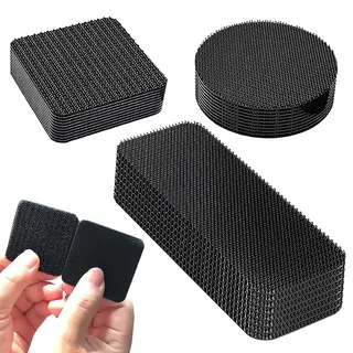 TRKETK Teppichgreifer für Teppichböden, rutschfeste Teppich-Pads mit starkem Klebstoff, unsichtbar und spurlos, waschbar, wiederverwendbar, rutschfest, rutschfest, 30 Stück (schwarz)