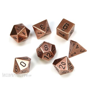 Chessex CHX27024 - Solid Metal Copper Colour Poly 7 die set
