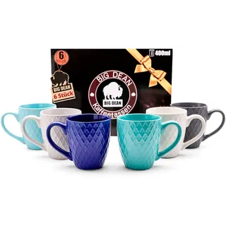 BigDean Kaffeetasse 0,4 l Weiß 6 St.