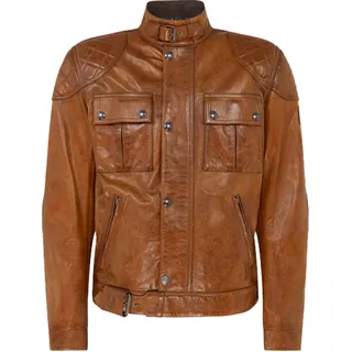 Belstaff Brooklands Motorrad Lederjacke, braun, Größe 2XL für Männer