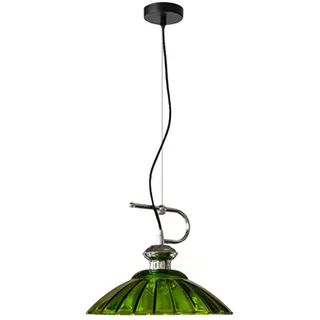 EKSED 30cm Vintage Glas Pendelleuchte mit E27 Fassung, Höhenverstellbare Hängelampe, Ideal für Wohnzimmer, Schlafzimmer, Küche (Grün)