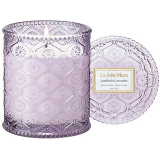 luxuskollektion Duftkerze 55 h Lavendel lila/weiß
