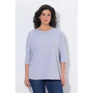 Ulla Popken Strickpullover Streifenstruktur Blau 42/44
