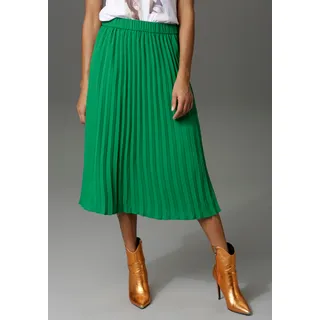 Plisseerock ANISTON CASUAL Gr. 42, grün (grasgrün) Damen Röcke Plisseeröcke in trendiger Farbpalette