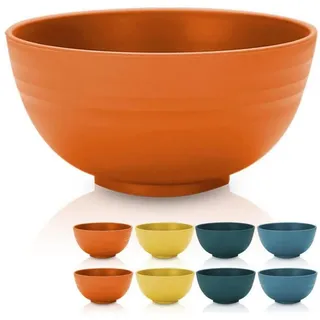 LuxusKollektion Suppenschüssel Müslischüssel Plastik 760ml 8er Bowl BPA 3. Orange bunt