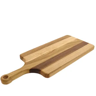 Schneidebrett Nussbaum Eiche Esche poliert mit Griff 42,5 x 17 x 2 cm