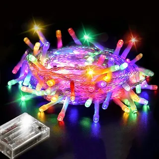 1M 10 LED Lichterkette Batteriebetrieben Batterie Bunt Innen Weihnachtslichterkette Weihnachtsbeleuchtung Schlafzimmer Party Hochzeit Deko