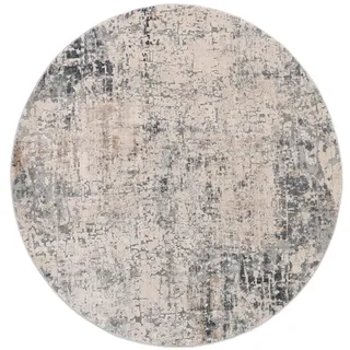 RugVista Atlas Teppich, Ø 150 cm, Grau/Beige | Vintage, Rund, Niedriger Stapel, Nur chemische Reinigung, Oeko-Tex 100, Wohnzimmer, Esszimmer, Schlafzimmer, Diele