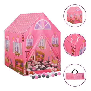 vidaXL Kinder-Spielzelt mit 250 Bällen Rosa 69x94x104 cm