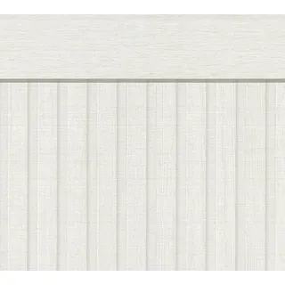 A.S. Création Vliestapete mit Wandpaneelmotiv & Sockelleiste 0,53 x 10,05 m - Creme, Weiß - Tapete in realistischer Holzoptik - 399563
