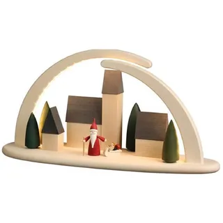 Seiffener Volkskunst eG LED Lichterbogen Stadt mit Weihnachtswichtel 42 x 21 x 13 cm