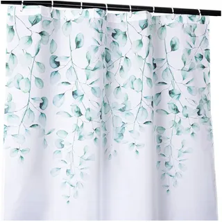 ANRO Duschvorhang FASTY Blätter Anti-Schimmel Polyester Badewanne Vorhang Breite 120 cm (Packung, 1-tlg., Duschvorhang inkl. Aufhängeringe), robuster Vorhang Stangenaufhängung 120x200cm Blätter Aquarell Grün grün 120 cm x 200 cm