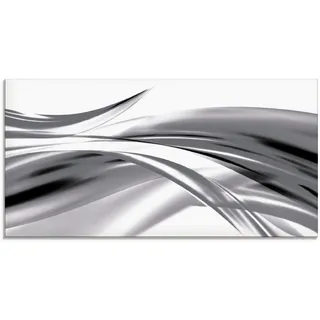 Glasbild ARTLAND "Schöne Welle - Abstrakt" Bilder Gr. B/H: 100 cm x 50 cm, Gegenstandslos, 1 St., grau Glasbilder in verschiedenen Größen