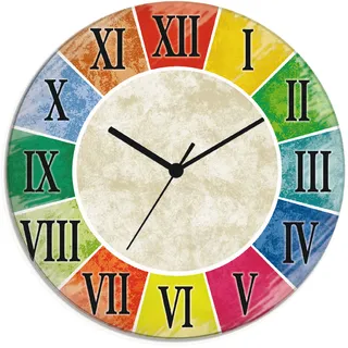 Wanduhr ARTLAND "Römische Ziffern", bunt, T:1,8cm, Wanduhren, Wanduhr, wahlweise mit Quarz- oder Funkuhrwerk, lautlos ohne Tickgeräusche