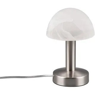 TRIO Leuchten LED Nachttischlampe Touch Tischlampe mit E14 LED, Höhe 21cm, dimmbar, LED wechselbar, Warmweiß, kleine Pilz-Lampe, Designklassiker Tischleuchte inkl. E14 LED silberfarben