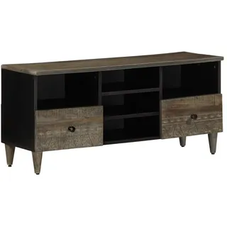 vidaXL TV-Schrank 100x33x46 cm Schwarz Massivholz