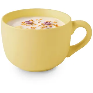 McBecdy Große Teetasse - 700ml Jumbotasse - Kaffeetass Groß Keramik - Suppenschüssel mit henkel - XXL Große Tassen für Milch, Müsli, Obst, Kaffee - Mikrowellengeeignet (Matte Eigelb)
