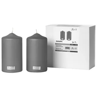 Fink CANDLE Stumpenkerze 15 cm grau