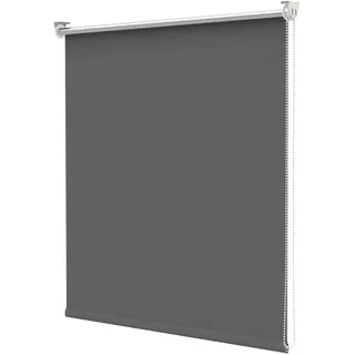 Deswell Verdunkelungsrollo Klemmfix ohne Bohren & mit Bohren Dunkelgrau B115 x H170 cm(Stoffbreite 110cm) Thermorollo Sichtschutz Sonnenschutz, Klemmrollo Wandmontage Seitenzugrollo für Fenster