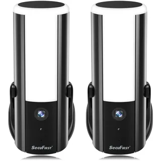 SecuFirst Wandleuchte Kamera, Kabelgebundene Außenleuchte mit Kamera mit Bewegungsmelder, 900LM,10W,2K Outdoor Überwachung mit LED Strahler, 2 STK.